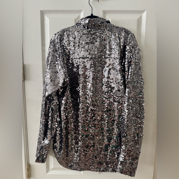 Good American Silver Sequin Jacket - Picture 2 of 3
